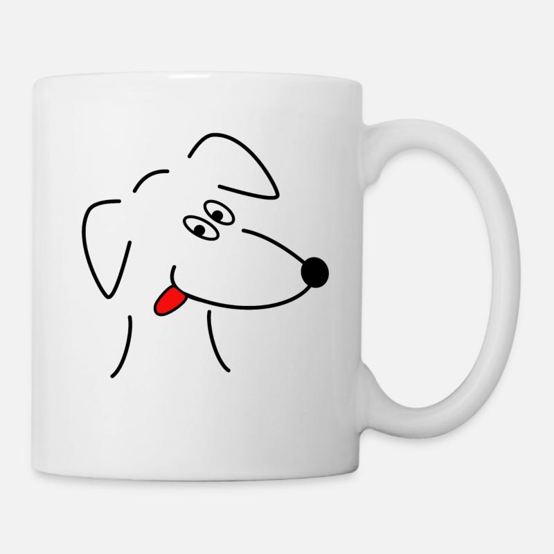 Lustiger Hundekopf - Tasse - Weiß