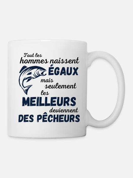 T shirt pêche humour pêcheur cadeau - Mug blanc - blanc