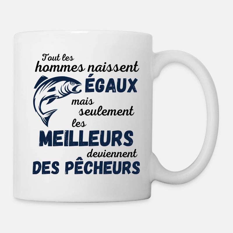 T shirt pêche humour pêcheur cadeau - Mug blanc - blanc