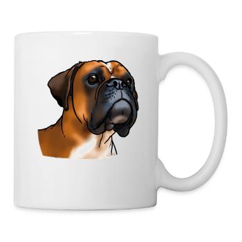 Tête de chien boxer - Mug blanc - blanc - Droite