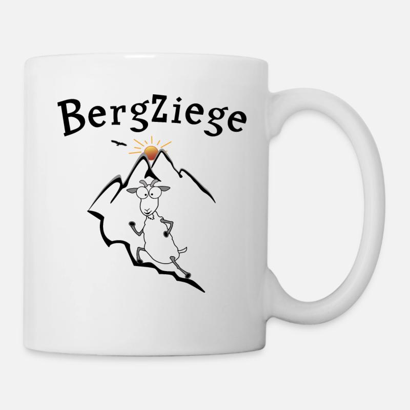 Bergziege Laufen - Tasse - Weiß