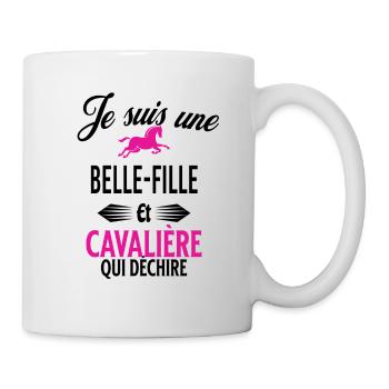 je suis cavalière qui déchire et belle-fille - Mug blanc - blanc - Droite