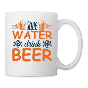 Save water drink beer - Mug - white - Right