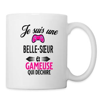 je suis gameuse qui déchire et belle-sœur - Mug blanc - blanc - Droite
