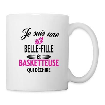 je suis basketteuse qui déchire et belle-fille - Mug blanc - blanc - Droite