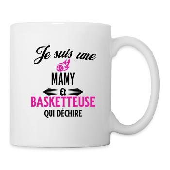 je suis basketteuse qui déchire et mamy - Mug blanc - blanc - Droite