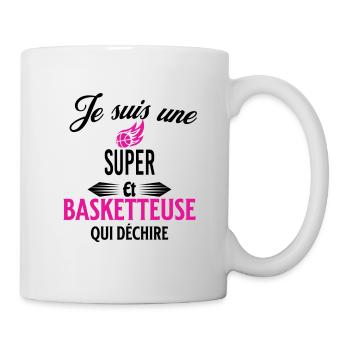 je suis basketteuse qui déchire et super - Mug blanc - blanc - Droite