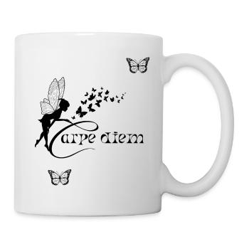 Carpe diem de couleur Noir - Mug blanc - blanc - Droite