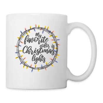 Lichterkranz ma couleur préférée est les lumières de Noël - Mug blanc - blanc - Droite