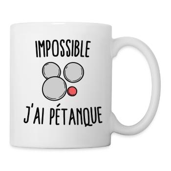 Impossible j'ai pétanque - Mug blanc - blanc - Droite