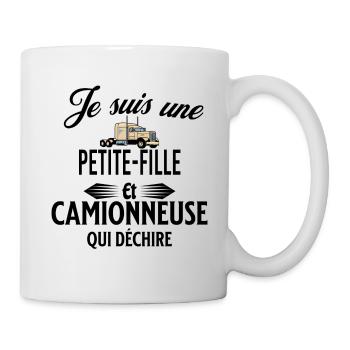je suis camionneuse qui déchire et petite-fille - Mug blanc - blanc - Droite