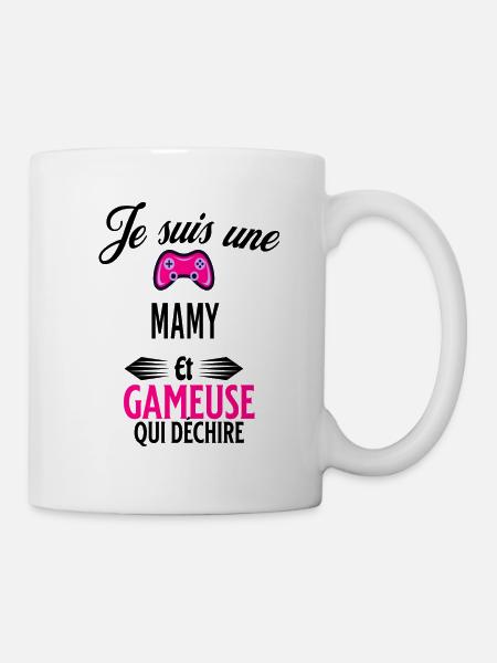 je suis gameuse qui déchire et mamy - Mug blanc - blanc