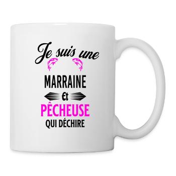 je suis pêcheuse qui déchire et marraine - Mug blanc - blanc - Droite