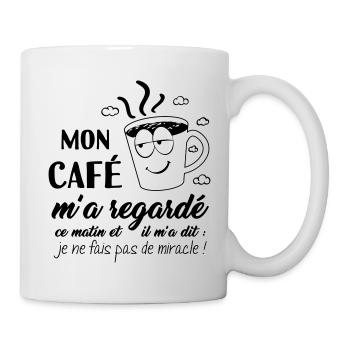 Boire son café du matin ! la tête dans le cul - Mug blanc - blanc - Droite