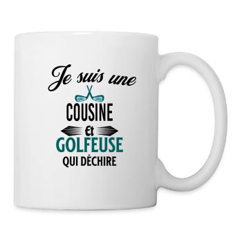 je suis golfeuse qui déchire et cousine - Mug blanc - blanc - Droite