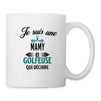 je suis golfeuse qui déchire et mamy - Mug blanc - blanc - Droite