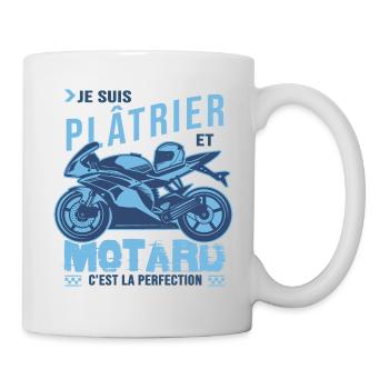 motard parfait plâtrier parfait - Mug blanc - blanc - Droite