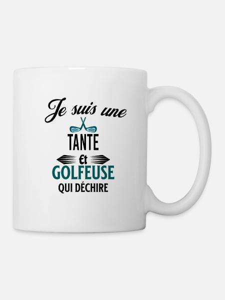 je suis golfeuse qui déchire et tante - Mug blanc - blanc
