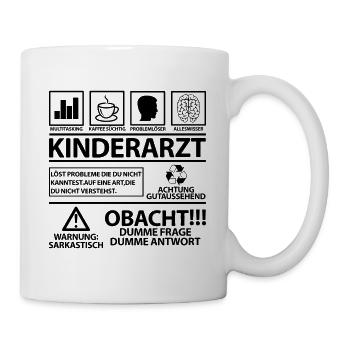Kinderarzt Kinderdoktor Geschenkidee Danke - Tasse - Weiß - Rechts
