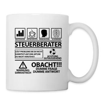 Steuerberater witzige Sprüche Geschenkidee Danke - Tasse - Weiß - Rechts