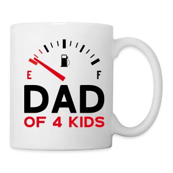 PAPA DE 4 ENFANTS FÊTE DES PÈRES - Mug blanc - blanc - Droite