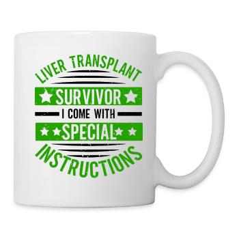 Lebertransplantation Leber-OP Organspender - Tasse - Weiß - Rechts
