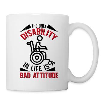 Rollstuhl Rollstuhlfahrer Beinamputation - Tasse - Weiß - Rechts