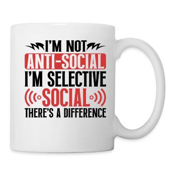 Introvertiert Schüchtern Antisozial - Tasse - Weiß - Rechts