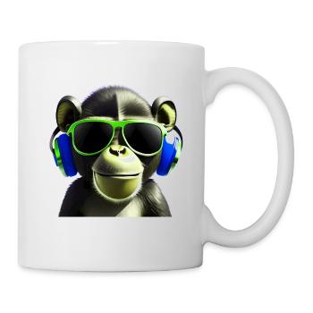 Cooler Affe mit Sonnenbrille - Tasse - Weiß - Rechts