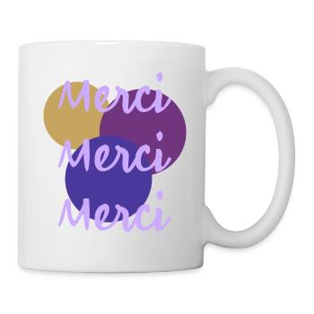 MERCI. THANKS. THANK YOU. ANNIVERSAIRE. NAISSANCE. - Mug blanc - blanc - Droite