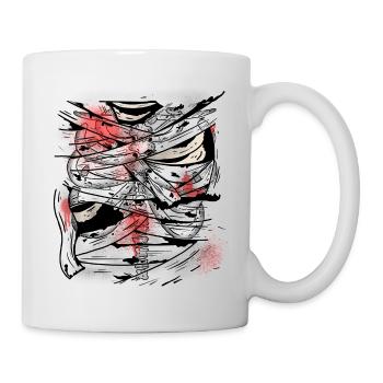 Wounds on the body, Skeleton - Ribcage - Tasse - Weiß - Rechts