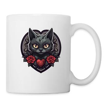 gothic cat - Tasse - Weiß - Rechts