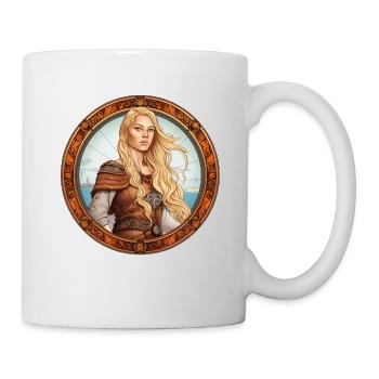 Pucelle blonde en portrait viking - Mug blanc - blanc - Droite