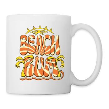 Beach Bum Palmen Sommer Strand Retro Surf Urlaub - Tasse - Weiß - Rechts