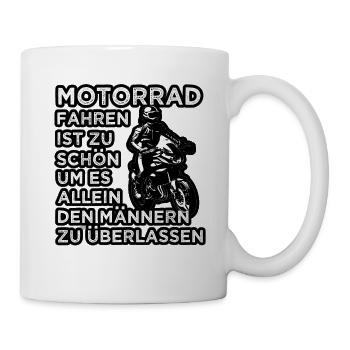 Motorrad Motorradfahrerin Bikerin Biker - Tasse - Weiß - Rechts