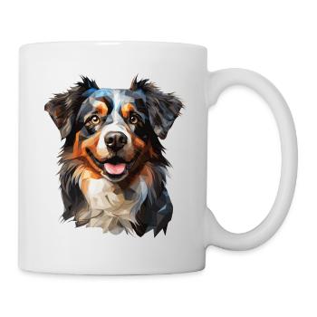 Berger australien dans un style polygonal bas - Mug blanc - blanc - Droite