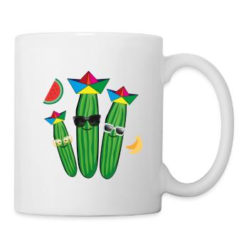 gurken familie,gurken,gurke,Obst, Wassermelone - Tasse - Weiß - Rechts