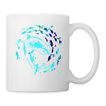 School of fish,fish,painting,graffiti,shark - Mug - white - Right