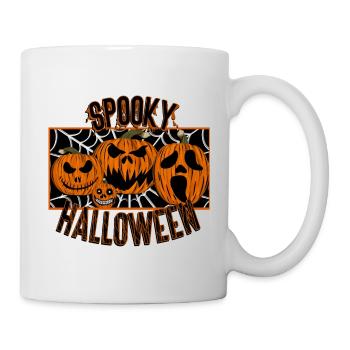 Spooky Halloween | Gruselige Kürbisse Design - Tasse - Weiß - Rechts