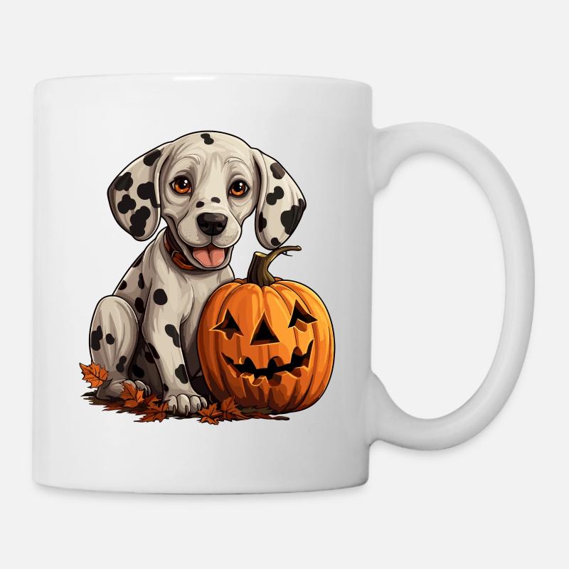 Funny halloween Dalmatian design - Mug - white