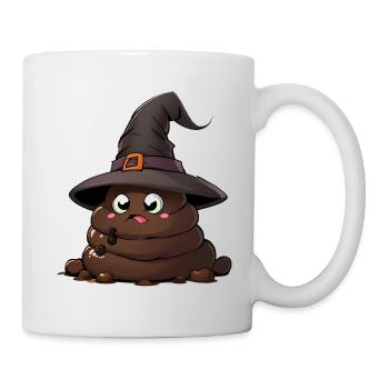 Funny Halloween poop pile with witch hat. - Mug - white - Right