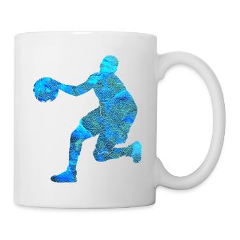 Basketball,Blue Graffiti, Basketteur - Mug blanc - blanc - Droite