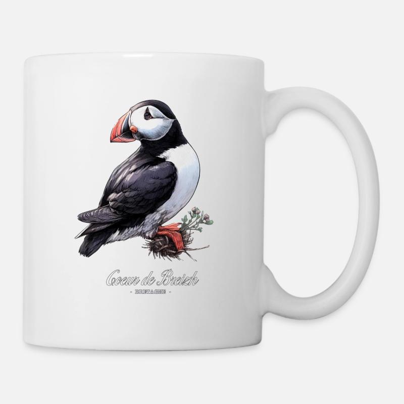 macareux moine bretagne coeur de breizh - Mug blanc - blanc