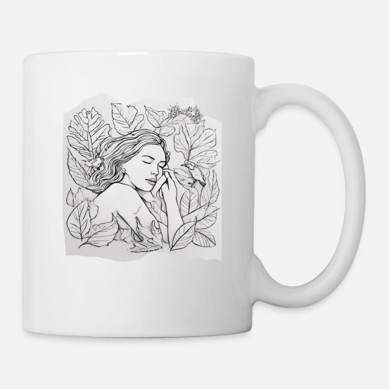 schlummernde junge Frau - Tasse - Weiß