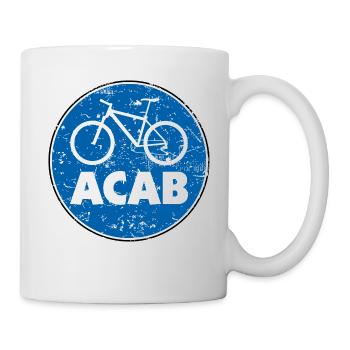 ACAB - all cyclists are beautiful T-Shirt Geschenk - Tasse - Weiß - Rechts