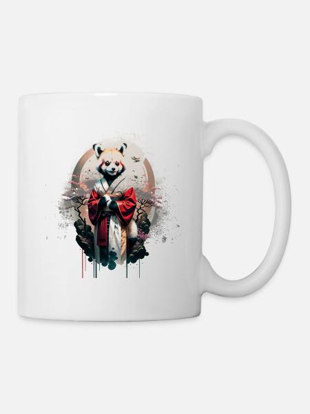roter Panda,Graffiti,Malerei,Panda,Geisha,anime - Tasse - Weiß