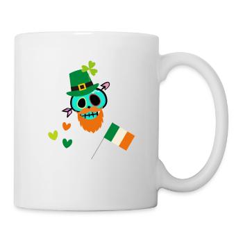 Kleeblatt,kleeblätter , Irland,totenkopf - Tasse - Weiß - Rechts