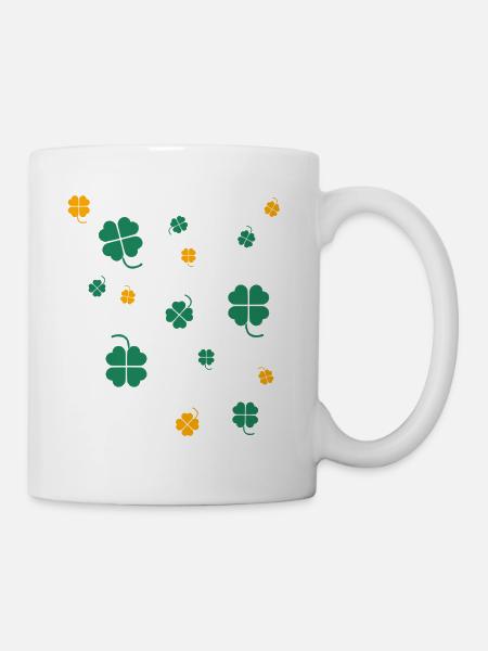 Kleeblatt,kleeblätter , Irland - Tasse - Weiß