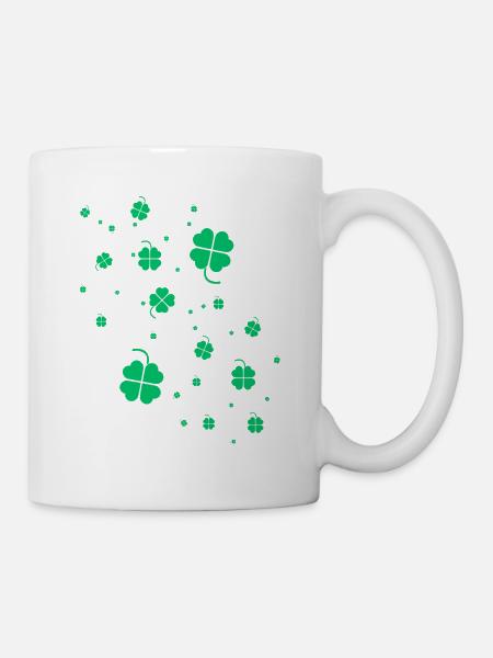 Trèfle,Trèfles, Feuille - Mug blanc - blanc