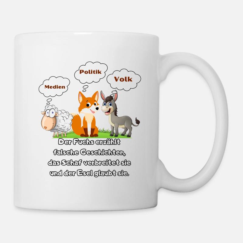 Schaf Esel Fuchs - Tasse - Weiß